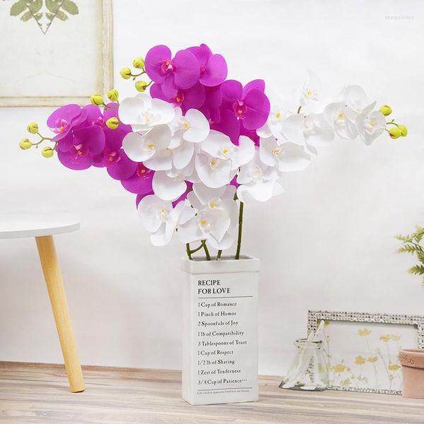 Fleurs décoratives 1Pc Long Artificielle Papillon Orchidée Real Touch Simulation Phalaenopsis Fleur Décoration De Mariage Décor À La Maison