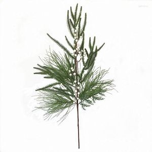 Decoratieve Bloemen 1 stk/partij Kerstboom Kunstmatige Witte Bes Met Bladeren