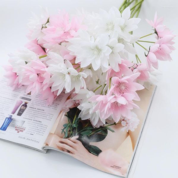 Fleurs décoratives 1 pc Lotus Faux Fleur Pour La Maison Jardin Décoration Arrangement Floral Accessoires De Noce Artificielle