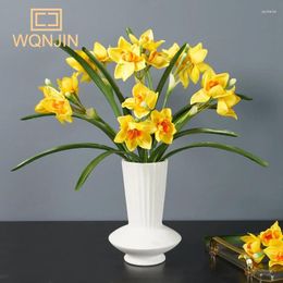 Fleurs décoratives 1pc narcisse simulation fleur corne de fleur nordique petite table à manger artificielle fraîche décoration style pastoral style