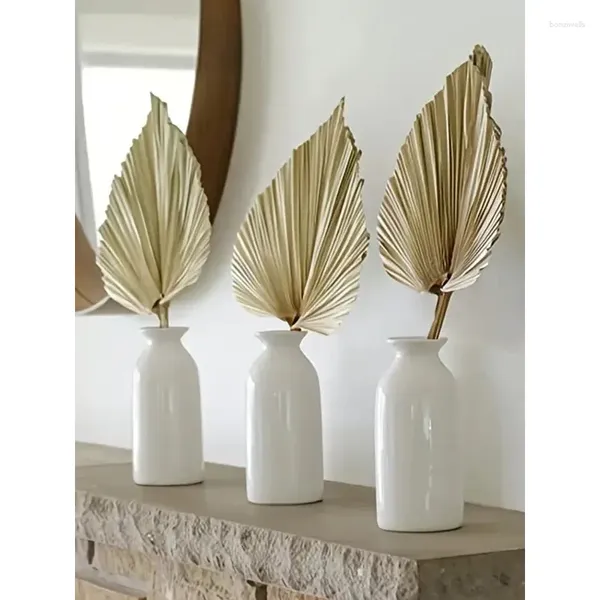 Fleurs décoratives 1pc feuilles de palmier séchées naturelles ventilateur coeur forme ronde pour mariage maison fête cuisine vase table arrangements anniversaire