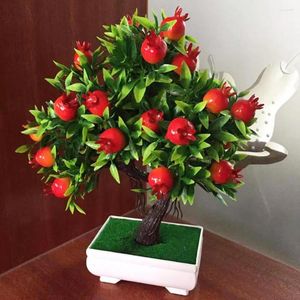 Decoratieve Bloemen 1Pc Ingemaakte Granaatappel Kunstmatige Boom Fruit Plant Bonsai Podium Tuin Bruiloft Decor Nep Bloem