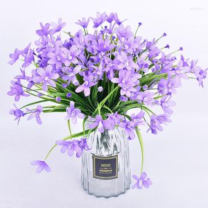 Fleurs décoratives 1PC vraie touche soie printemps herbe orchidées Bouquet artificiel pour Mariage décoration de la maison faux décor Mariage