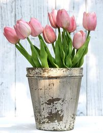 Fleurs décoratives 1pc Real Touch Tulips Fleur artificielle pour décoration Faux arrangements floraux Faux Home Decor Mur