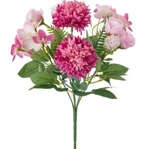 Fleurs décoratives 1pc de soie artificielle rose chrysanthemum mariage maison vase de Noël couronne jardin arc barif de bricolage décoration sceau s décoration s