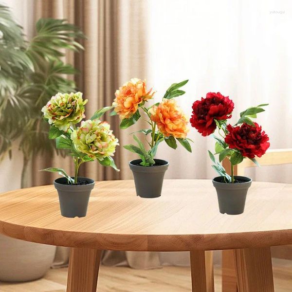 Fleurs décoratives 1pc simulées fausse plante en pot à fleur artificielle décoration intérieure fausse bondance ornement de bonsaï