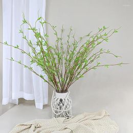 Fleurs décoratives 1pc Sport de printemps simulé Branche de saule Diy branches artificielles avec des feuilles Plant Long Tine Twig Decor Home