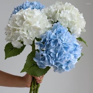Decoratieve bloemen 1 st simulatie Feelt hydraterende Hydrangea Fake Flower Blue Wit Pink Pink Diy Bouquet Wedding Tafel Huis Party Decoratie