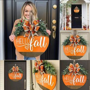 Decoratieve Bloemen 1 st Thanksgiving Voordeur Decoratie Krans Ding Eén Twee Decoraties