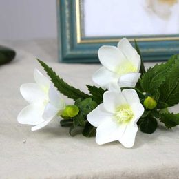 Fleurs décoratives 1 pièce, orchidée vanille, fleur artificielle en soie, décoration de maison, ensemble de Table, couronnes d'arrangement Floral de mariage