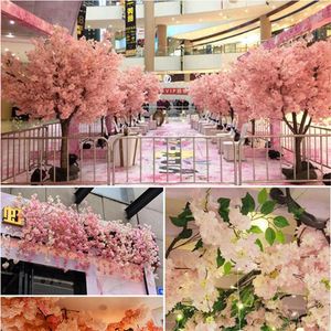 Decoratieve bloemen 1 pc bruiloft bloem sakura kunstmatige kersen bloesems tak planten muur bonsai interieur restaurant decoratie