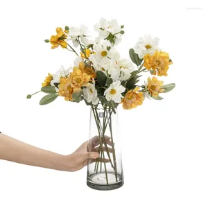 Fleurs décoratives 1 pc roue marguerite branche de soie artificielle pour bricolage Arrangement Floral matériel maison mariage fête décor faux
