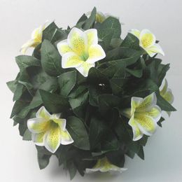 Fleurs décoratives 1pcs 25cm 30cm fleur de soie artificielle Lily baiser boules d'herbe bouquet pièce maîtresse Pomander fête décor de mariage