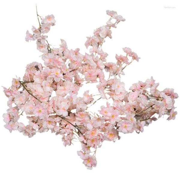 Fleurs décoratives 1 pièces 5,9 pieds guirlande de fleurs de cerisier artificielles vignes en soie Sakura faux rotin suspendu pour la décoration de la maison de fête de mariage