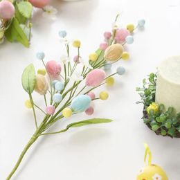 Fleurs décoratives 1PCS 50 cm Oeufs de Pâques boutures en plastique Branche de bricolage Bouquets Florioms Arrangements de fête à la maison Décor pour le salon