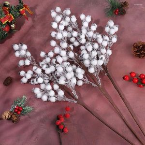 Decoratieve Bloemen 1 Stuks 57CM Lange Kunstmatige Nep Plant Witte Bessen Picks Stengels Woondecoratie Accessoires DIY Ambachten Kerst Decor