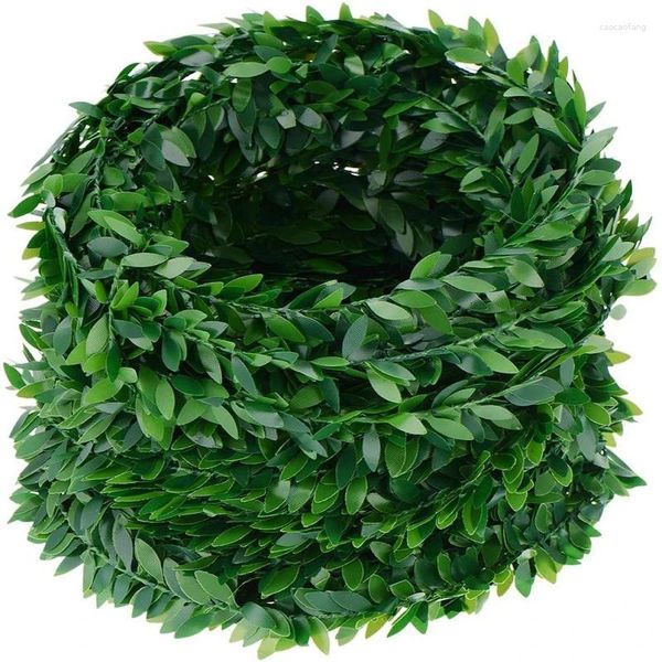 Flores decorativas 1pcs 7.5m plantas de hojas de hiedra artificial Vina de guirnalda verde Follaje falso Decoración del hogar Fiesta de bodas