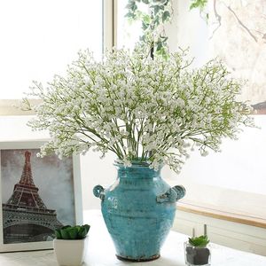 Fleurs décoratives 1 pcs Artificielle Bébé Souffle Fleur Gypsophile Faux Silicone Plante Pour Mariage Maison El Partie Décoration 9 Couleurs Wreat