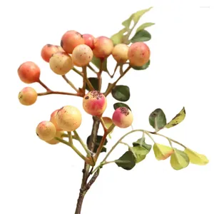 Fleurs décoratives 1PCS Fleur artificielle Berry récolte fruit d'automne herbe 30 cm Branche de haricots fausses couleurs d'or