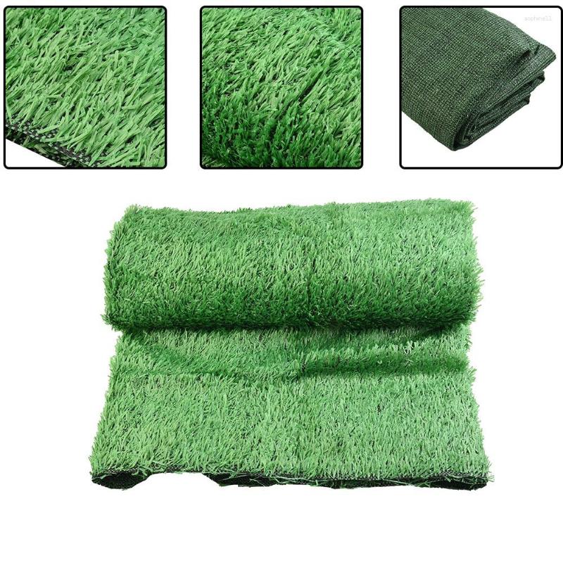 Decorative Flowers 1pcs Artificial Grass Mat 200X200CM Encryption Simulated Lawn Carpet Plant Wall Decoration Mini Gardening Props Tools