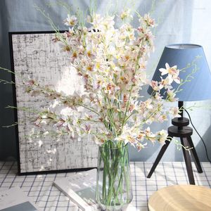 Decoratieve Bloemen 1 stks Kunstmatige Orchidee Boeket Simulatie Dans Tak Real Touch DIY Bruidsboeketten Woondecoratie Bloemstuk