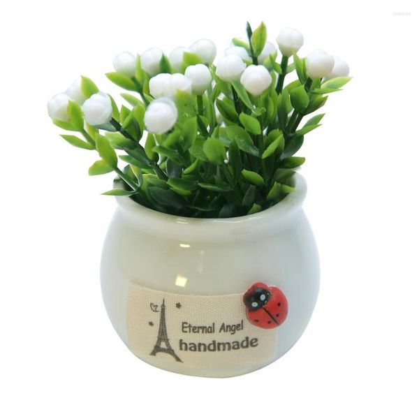 Fleurs décoratives 1pcs plantes artificielles bonnais petit pot de fleur faux ornements en pot pour décoration de maison el jardin cadeau