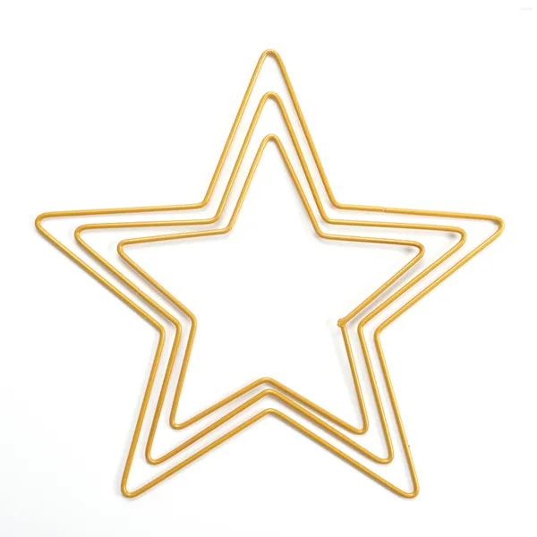 Flores decorativas 1 Uds. Corona de Metal dorado Luna forma de estrella Base de aro 20/25/30CM marco de anillo para adorno de pared accesorios artesanales