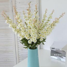 Fleurs décoratives 1 pièces/lot 67/80cm branche de fleur de delphinium artificielle fausse feuille pour mariage maison jacinthe soie