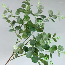 Fleurs décoratives 1pcs Luxury Eucalyptus Long Branch Silk Artificiel Japonais Fall Decoration Style Decor Decor Fake Plants Feuilles décorati