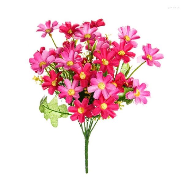 Fleurs décoratives 1 pièces soie artificielle nordique 7 fourchettes 28 têtes simulées en plastique faux fleur d'orchidée sautante pour la décoration de mariage