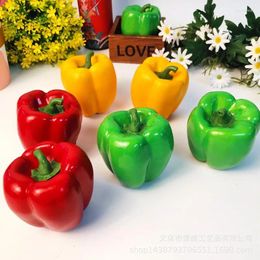 Fleurs décoratives 1 pièce, simulation de légumes, poivre coloré artificiel, faux rouge clair bleu jaune, modèle d'accessoire pastoral lourd