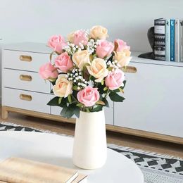 Fleurs décoratives 1 pièces Simulation Rose salon décoration fleur Table à manger Bouquet unique faux séché Pl