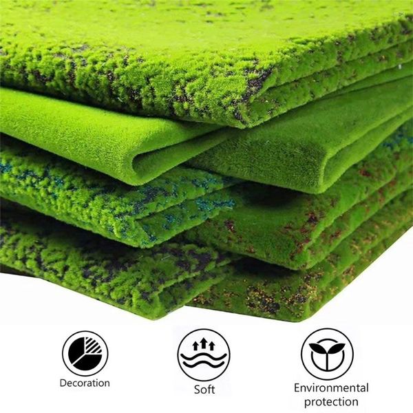 Tapis de mousse artificielle à fleurs décoratives 1x1m, faux tapis d'herbe, plantes de gazon, pelouse de Lichen pour maison, jardin, Patio, décoration DIY