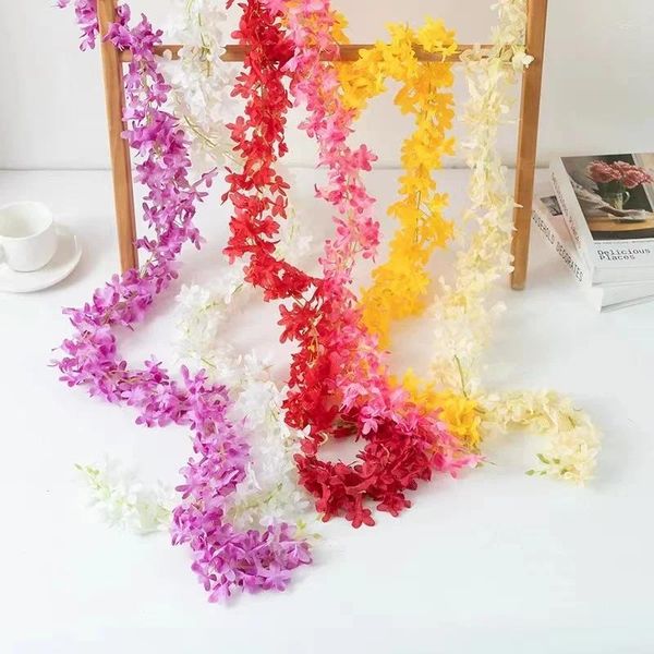Fleurs décoratives 2,1 m simulation lilas vigne de fleur de haricot