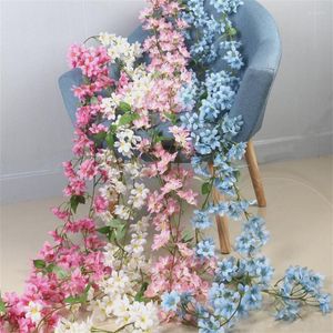 Decoratieve bloemen 2.3m Wisteria Artificial Cherry Blossom Vine Hanging Ivy Flower Garland Rattan Wedding Home Decor Wall