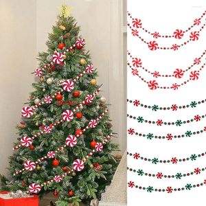 Fleurs décoratives 2,4 m de Noël de Noël en acrylique Candue Garland Circle Circle Tree Decoration For Home Party Banner Year Mur Ornement