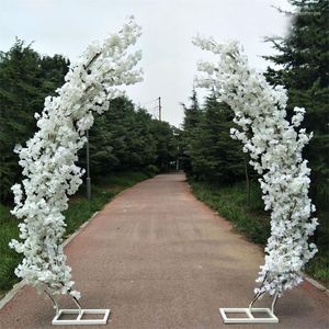 Fleurs décoratives 2.5M Artificielle Fleur De Cerisier Arche Porte Route Plomb Lune Fleur Arches Étagère Carré Décor Pour La Fête De Mariage Toile De Fond