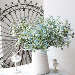 Flores decorativas 2 racimos de plástico Artificial Gypsophila Ramo Falso Salón Decoración Simulación Flor Rosa Babysbreath Planta