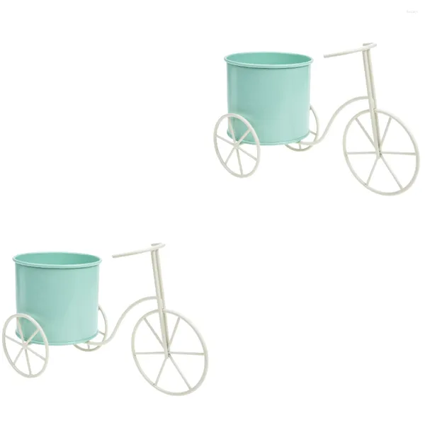 Fleurs décoratives 2 comptes support de vélo maison seau emballage cadeau Vintage Simple stockage en pot multi-fonction fleur stylo accessoires