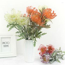 Fleurs décoratives 2 Fourchette Artificielle Marguerite Crabe Griffe Plantation Courte Branche Pincushion Vase Guirlande Réaliste Toucher Maison Décoration De Mariage