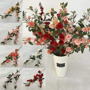 Fleurs décoratives 2 fourches Bouquet de camélia artificiel Beau arrangement de fleurs flexible à la main coloré