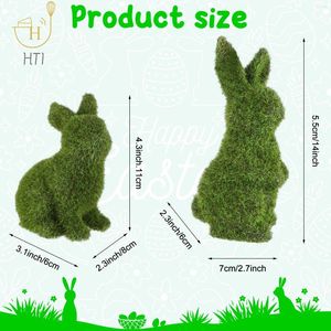 Decoratieve bloemen 2 Pack Easter Moss Green Artificial Grass Table Decoraties Middelpunt Flocked Figurines Garden Stat