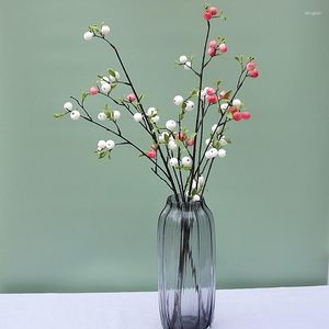 Decoratieve bloemen 2 pc's 3 Forks Mini Apple Branch Artificial Flower Home Decor Fake Plant Kerstfeest Bruiloft Decoratie Arrangement