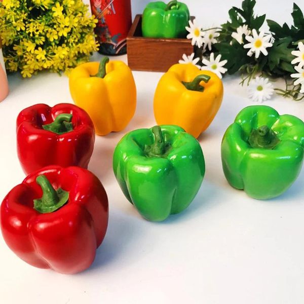 Flores decorativas 2 piezas de pimiento artificial para niños, juguetes para niños, decoración falsa, espuma para niños