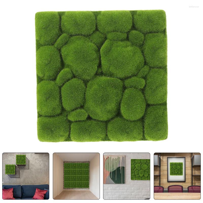 Decorative Flowers 2 Pcs Artificial Garden Moss Faux Panel Plant Hanger Fake Mat Foam Board Micro Scene