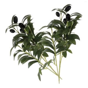 Fleurs décoratives 2 PCS Artificiel Olive Feuille Faux Branches Plant de bureau Greerie pour vase Simulated Greeney