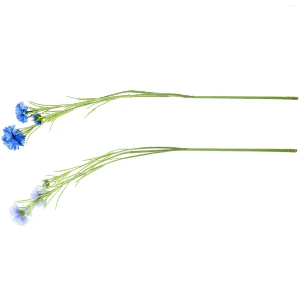 Fleurs décoratives 2 pièces, Simulation artificielle de voiture, bleuet, fausses tiges de mariage, accessoires de décoration de salon