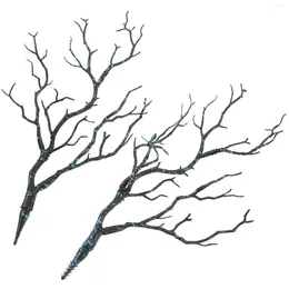 Branches d'arbre artificielles, 2 pièces, fleurs décoratives, décoration de maison, Branches d'émulation de saule, faux décors secs en plastique séchés