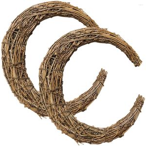 Decoratieve bloemen 2 pc's Base Rattan Garland Zonnebloem Bruiloft Decoraties Vine krans Kerstmis Ringen ratan benodigdheden