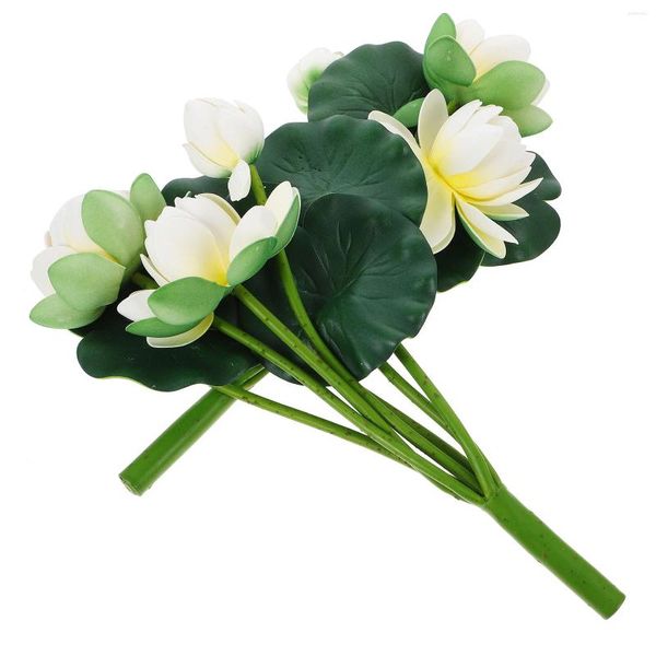 Flores decorativas 2 PCS Florero de libro para simulación Lotus Decoración Planta Boda Blanco Adornos artificiales falsos